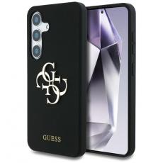 Guess - Guess Galaxy S25 Mobilskal Silikon Big 4G Bottom Script - Svart