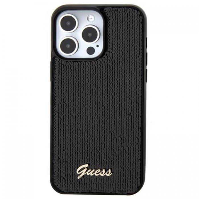 Guess - Guess iPhone 15 Pro Mobilskal Sequin Script Metal - Svart