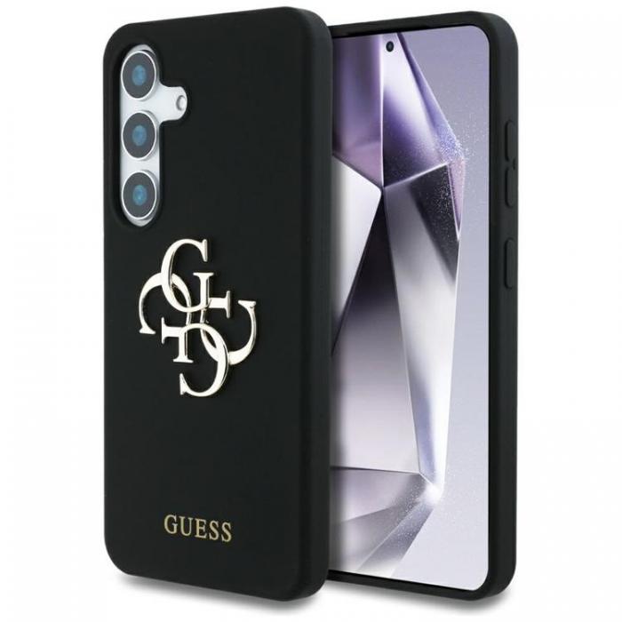 Guess - Guess Galaxy S25 Ultra Mobilskal Silikon Big 4G Bottom Script - Svart