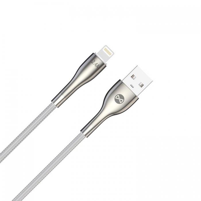 Forever - Forever Sleek USB-A till Lightning kabel 1m 2,4A - Vit