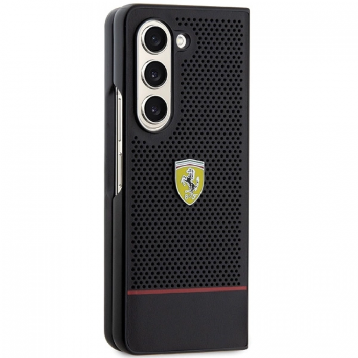 Ferrari - Ferrari Galaxy Z Fold 5 Mobilskal Perforated Line - Svart