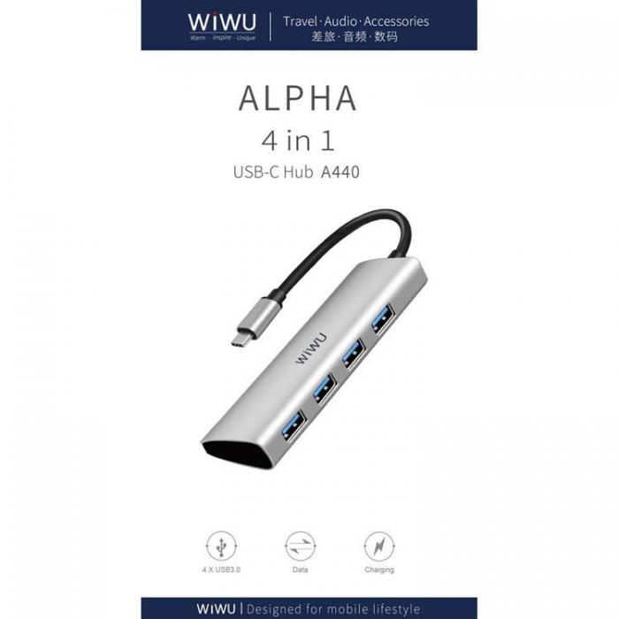 WIWU - WiWU HUB Alpha A440 Pro USB C do 4x USB3.0