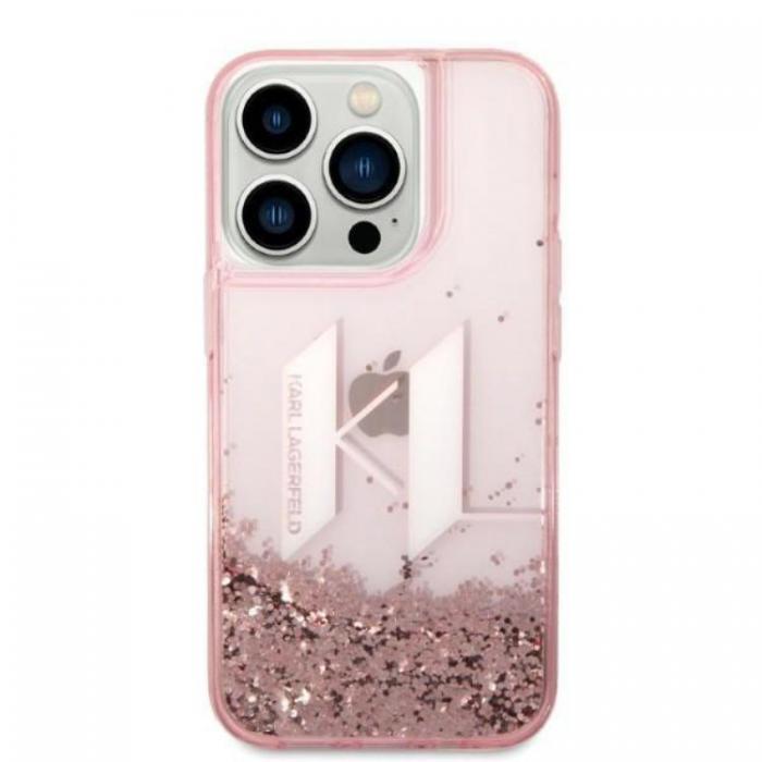 KARL LAGERFELD - Karl Lagerfeld iPhone 14 Pro Skal Glitter Big KL - Rosa