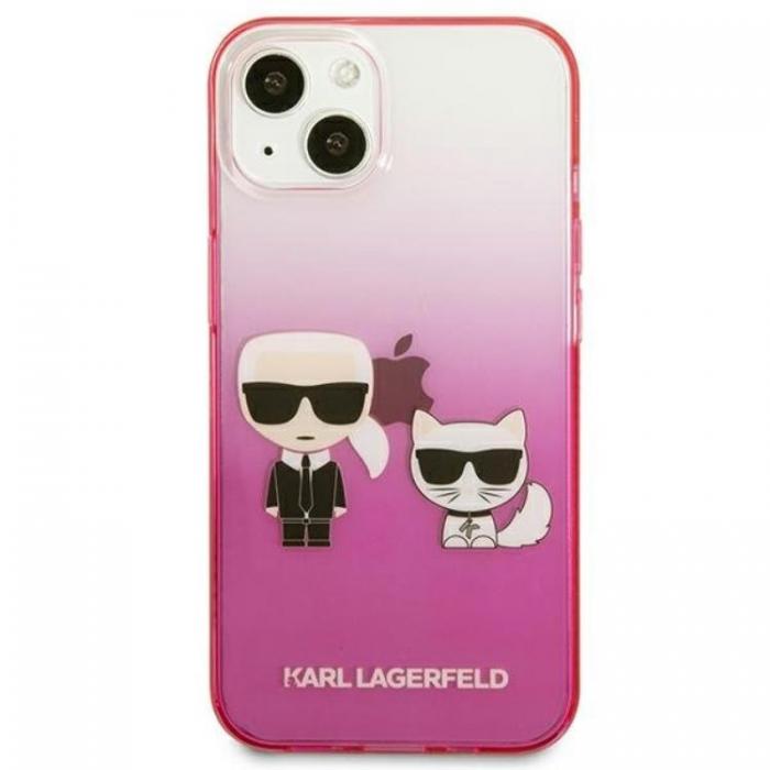 KARL LAGERFELD - Karl Lagerfeld iPhone 13 mini Skal Gradient Ikonik Karl & Choupette - Rosa