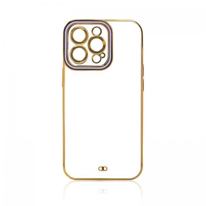 OEM - Galaxy A13 5G Skal Fashion Guld Frame Gel - Lila