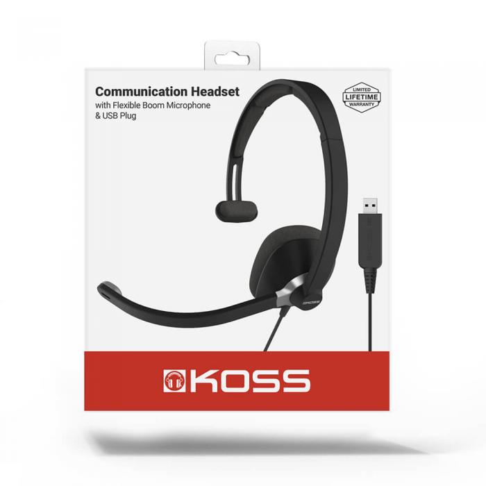 Koss - KOSS Headset CS295 Mono On-Ear Mic USB - Svart