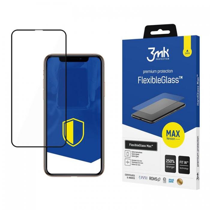 3MK - 3MK FlexibleGlass Hrdat Glas iPhone 11 Pro Max - Svart