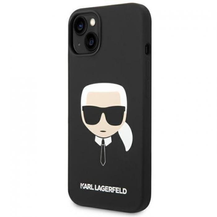 KARL LAGERFELD - Karl Lagerfeld iPhone 14 Skal Czarny Silicone Karl`s Head - Svart