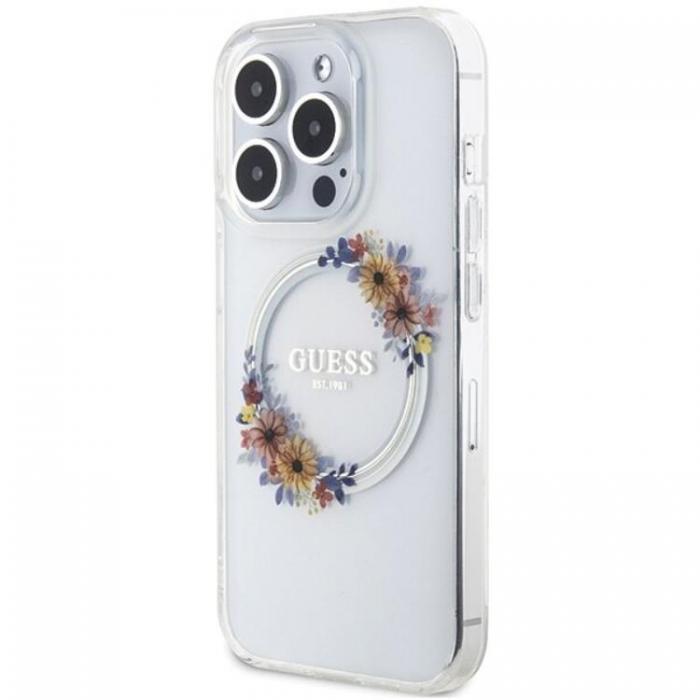 Guess - Guess iPhone 15 Pro Max Mobilskal Magsafe IML Flowers Wreatch