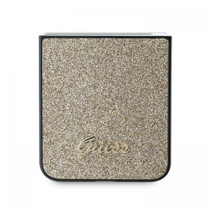 Guess - Guess Galaxy Z Flip 6 Mobilskal 4G Glitter Script - Guld