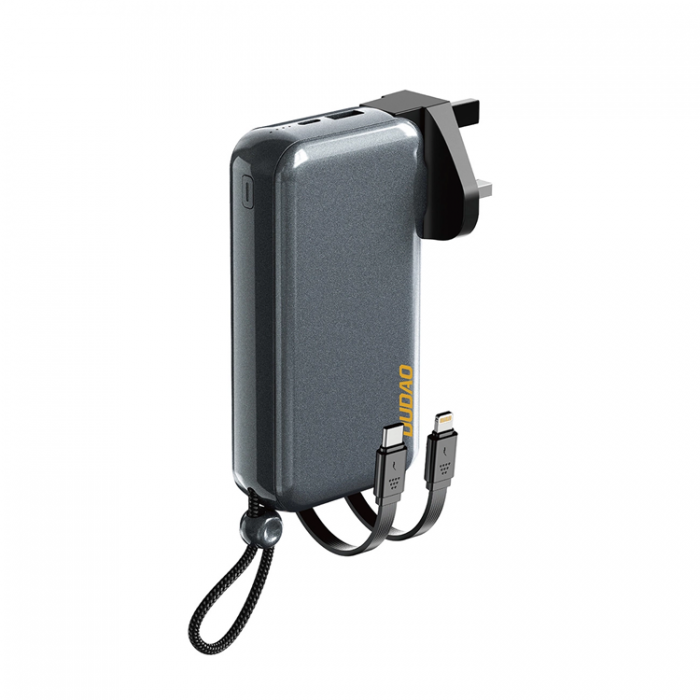 Dudao - Dudao 2in1 Powerbank 10000mAh Med 3-Plug Vggladdare - Svart