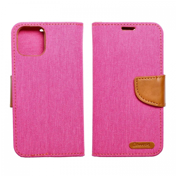 OEM - Galaxy A23 5G Plnboksfodral Canvas - Rosa