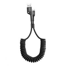 BASEUS - BASEUS USB-A/USB-C Kabel 1m Fish Eye - Svart