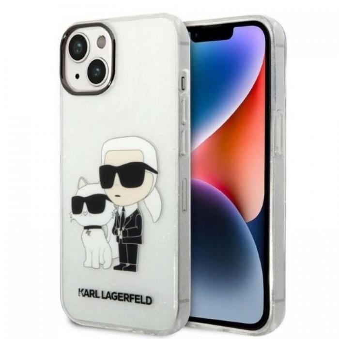 KARL LAGERFELD - Karl Lagerfeld iPhone 14 Plus Skal IML GLIT NFT Karl & Choupette - Clear