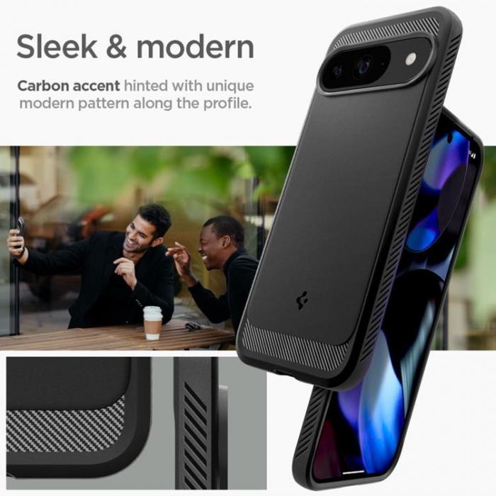 Spigen - Spigen Google Pixel 9/9 Pro Mobilskal Rugged Aromor - Matt Svart