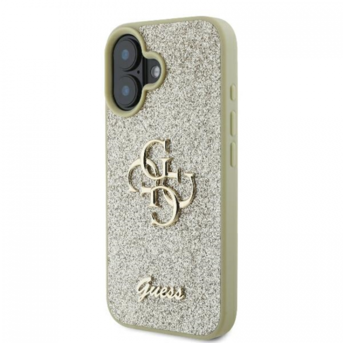 Guess - Guess iPhone 16 Plus Mobilskal Fixed Glitter Big 4G - Guld