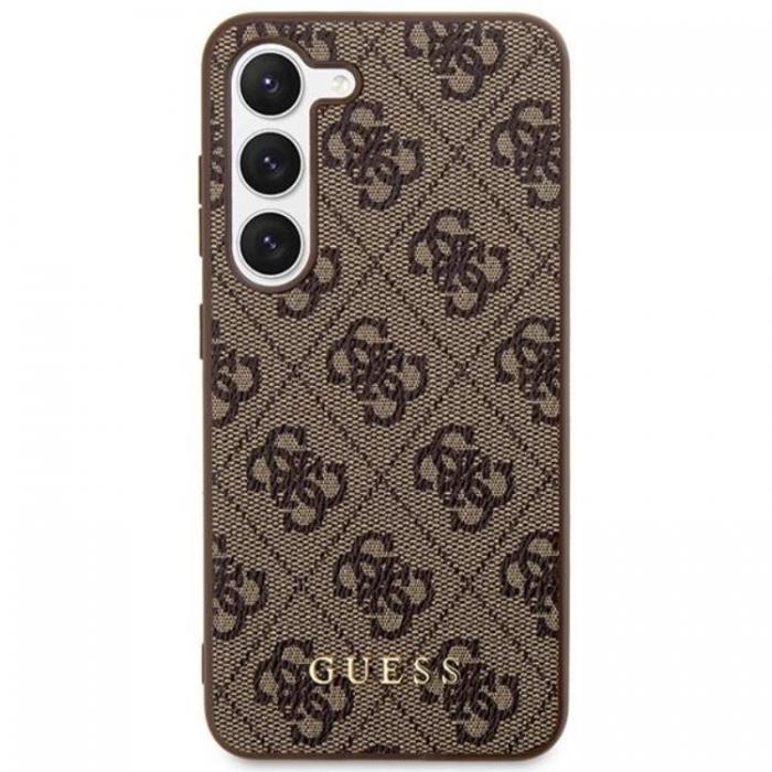 Guess - Guess Galaxy S24 Plus Mobilskal Metall Guld Logo - Brun