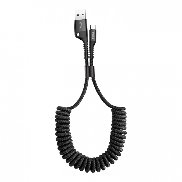 BASEUS - BASEUS USB-C till USB-A kabel 1m Fish Eye - Svart