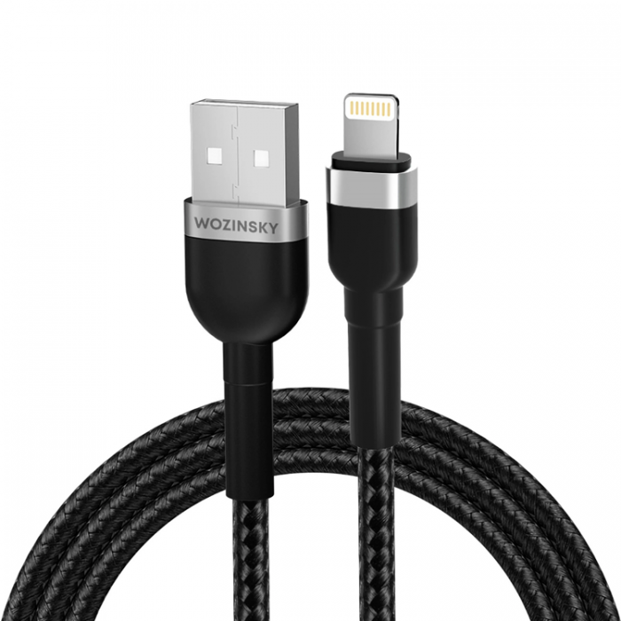 Wozinsky - Wozinsky USB-A till Lightning kabel 2.4A 1m - Svart