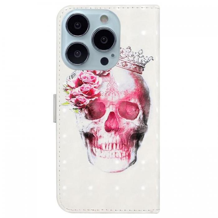 A-One Brand - iPhone 14 Pro Max Plnboksfodral 3D Pattern - Crown Skull