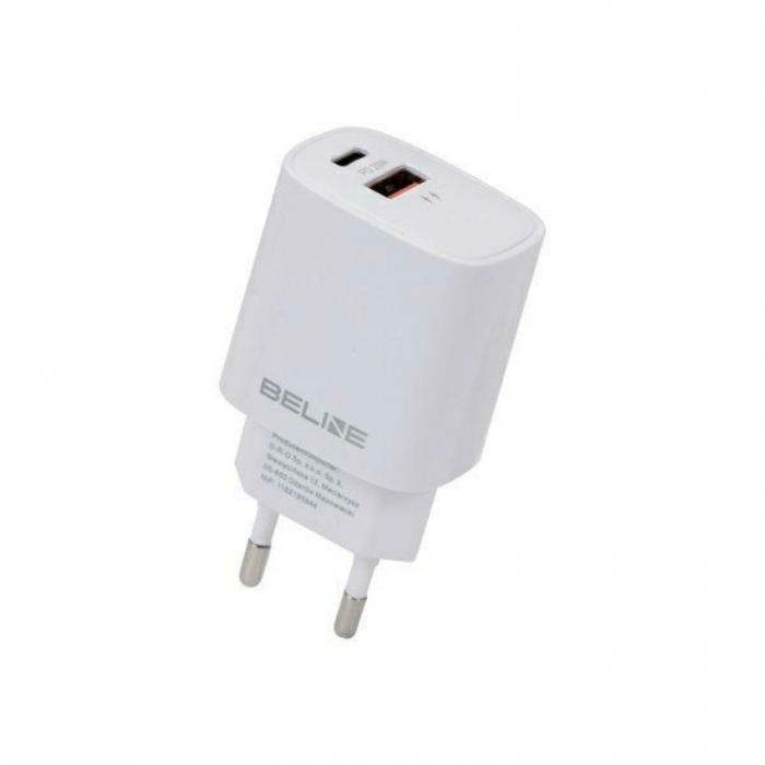 Beline - Beline Vggladdare USB-C Till USB-A (30W) - Vit