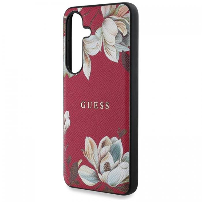 Guess - Guess Galaxy S25 Mobilskal MagSafe Grained Printed Flower - Fuchsia