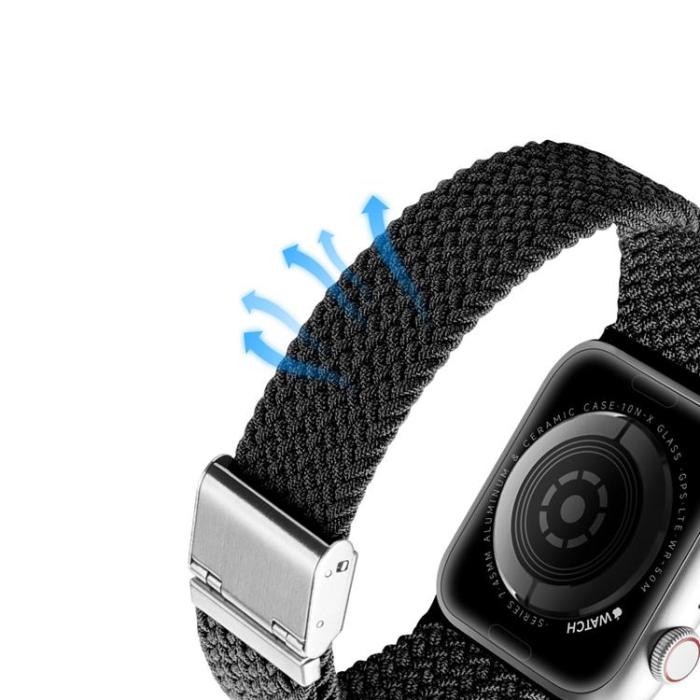 Dux Ducis - Dux Ducis Apple Watch 4/5/6/7/8/SE (42/44/45/49mm) Armband Braided - Svart