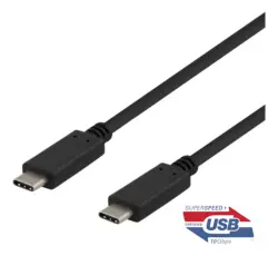 UTGATT1 - Deltaco USB-C till USB-C Kabel 0.5m - Svart