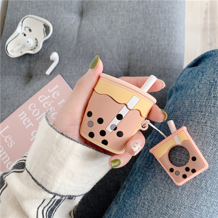 A-One Brand - AirPods Pro Skal Boba Milk Tea Silikon - Beige