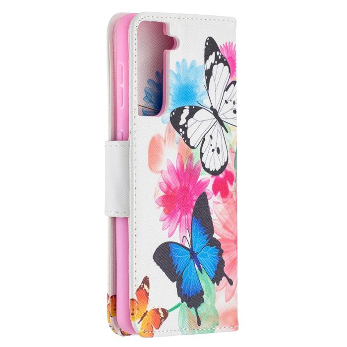 A-One Brand - Plånboksfodral till Samsung Galaxy S21 Ultra - Fjärilar