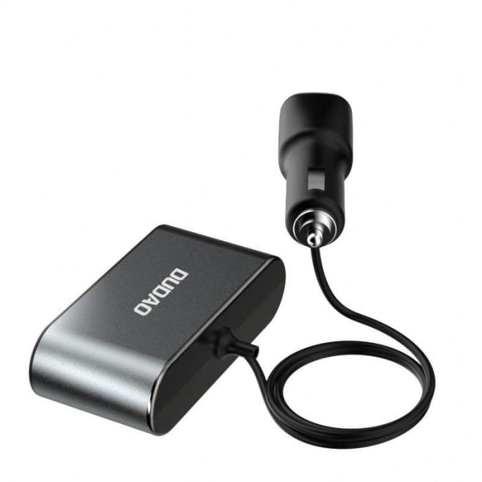 Dudao - Dudao Billaddare 2x USB/3x Cigarette tändare splitter Svart