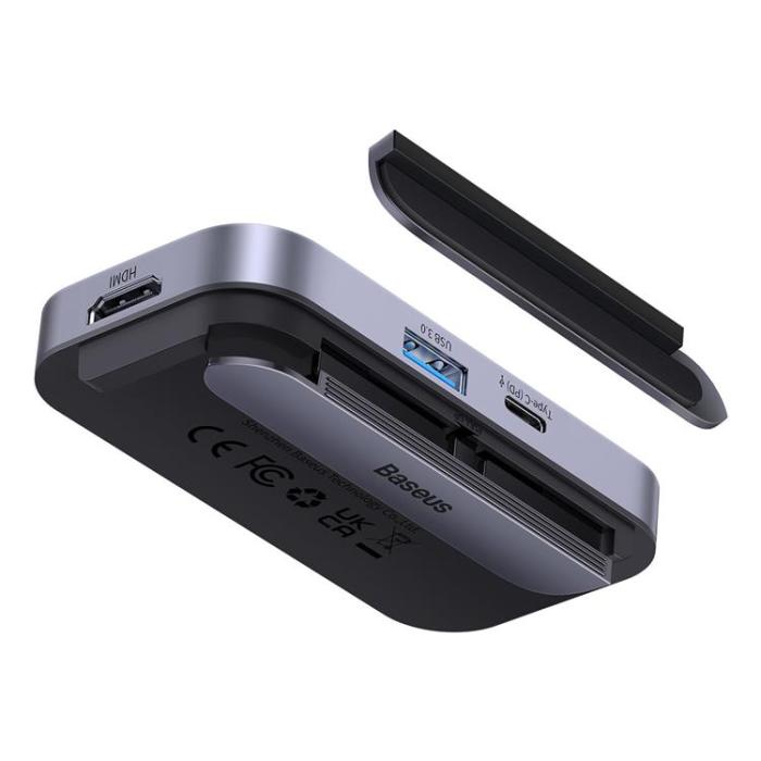 BASEUS - Baseus 6in1 Universal HUB USB-C - Mörk Grå