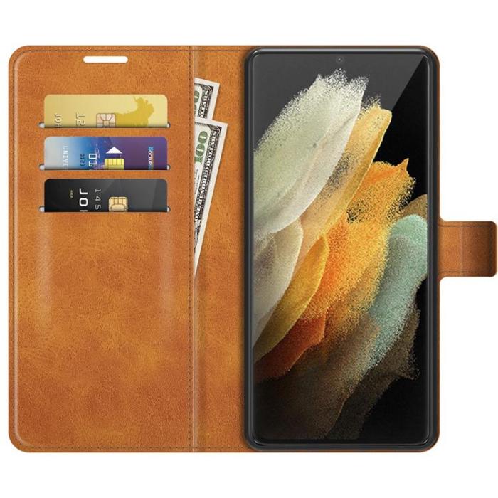 A-One Brand - Flip Folio Fodral Galaxy S22 Ultra - Ljusbrun