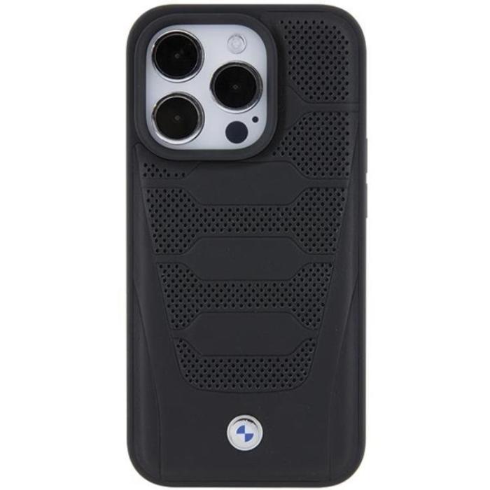 BMW - BMW iPhone 15 Pro Mobilskal Läder Seats Pattern - Svart