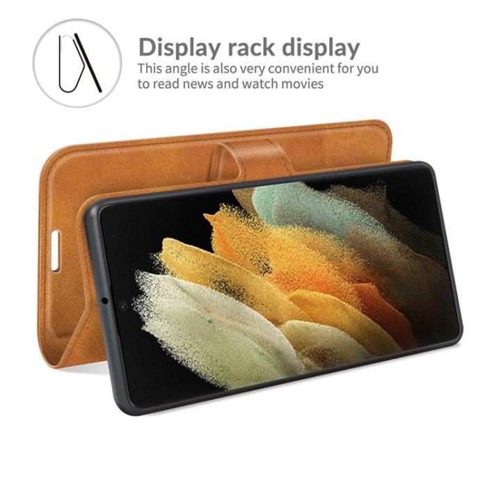 A-One Brand - Flip Folio Fodral Galaxy S22 Ultra - Ljusbrun