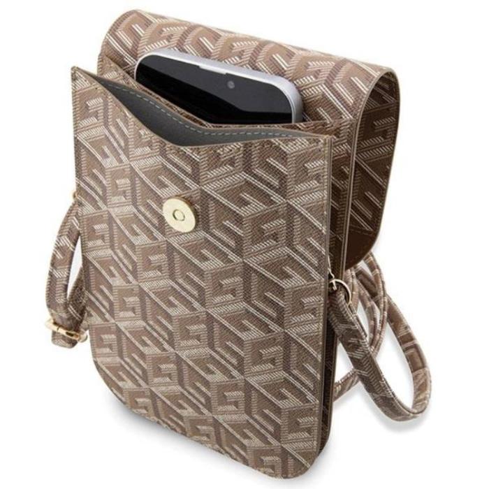 Guess - Guess Halsbandsfodral GCube Stripe - Brun