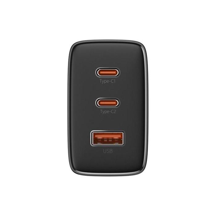 BASEUS - Baseus GaN Väggladdare 2x USB-C Till USB-A 65W Cube Pro - Svart