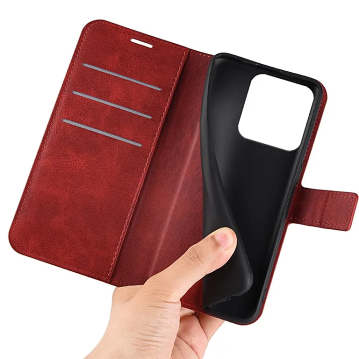 A-One Brand - Xiaomi 13 Pro Plånboksfodral Calf Texture Flip - Röd