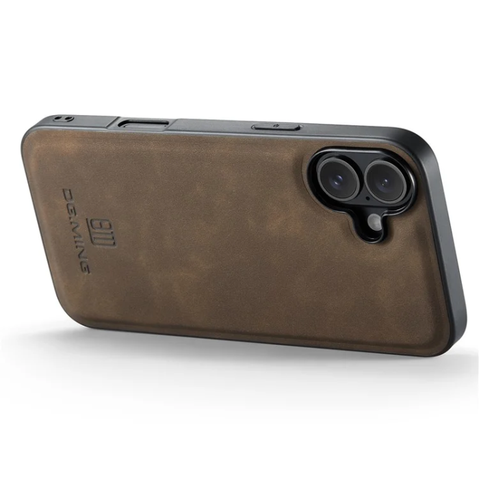 DG.MING - DG.MING iPhone 16 Plus Mobilskal Hybrid Läder - Coffee