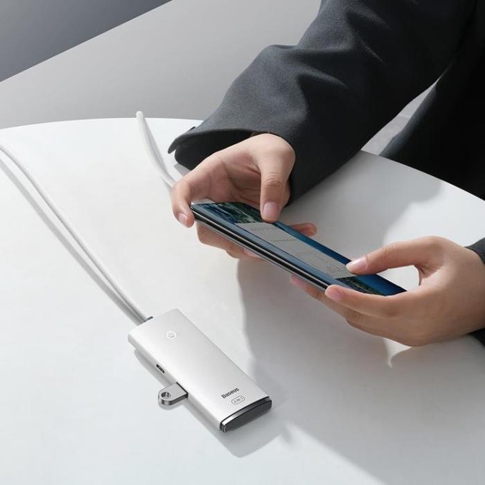 BASEUS - Baseus HUB Typ-C 4x USB Till Typ-C Kabel 2m - Svart
