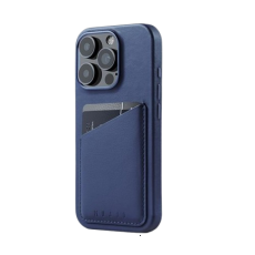 Mujjo - Mujjo iPhone 16 Pro Mobilskal MagSafe Korthållare - Blå