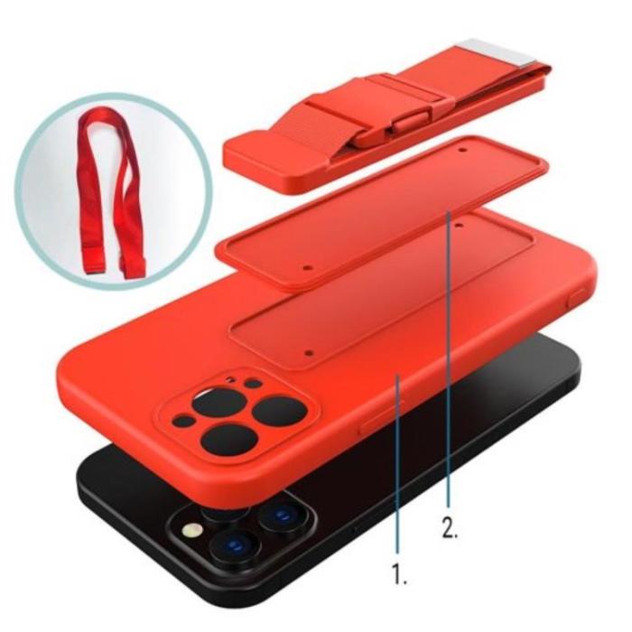 Ruhtel - Rope Gel Airbag Skal Med Lanyard Redmi Note 9 Pro / Note 9S - Gul