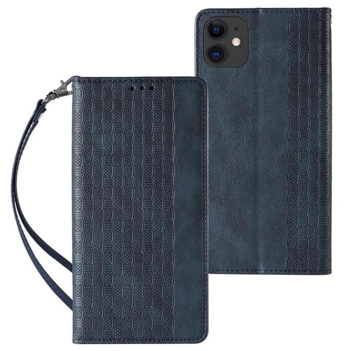 OEM - iPhone 13 mini Plånboksfodral Magnet Strap - Blå