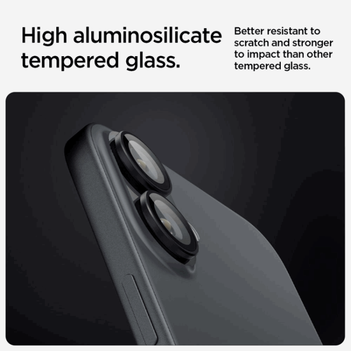 Spigen - [2-Pack] Spigen iPhone 16/16 Plus Kameralinsskydd Härdat glas EZ Fit