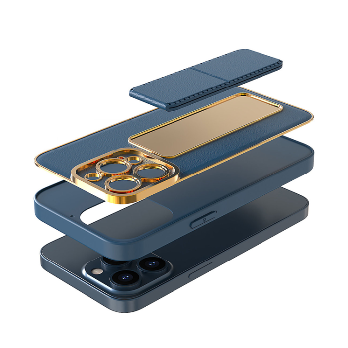 OEM - iPhone 12 Pro Skal Kickstand - Blå