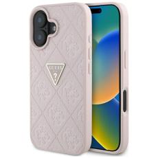 Guess - Guess iPhone 16 Mobilskal Hot Stamp 4G Triangle Logo - Rosa