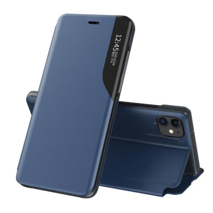 Ruhtel - Eco Läder View Fodral iPhone 13 Pro - Blå