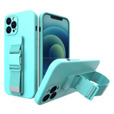 OEM - Rope Gel Airbag Skal Med Lanyard iPhone 13 - Ljus Blå