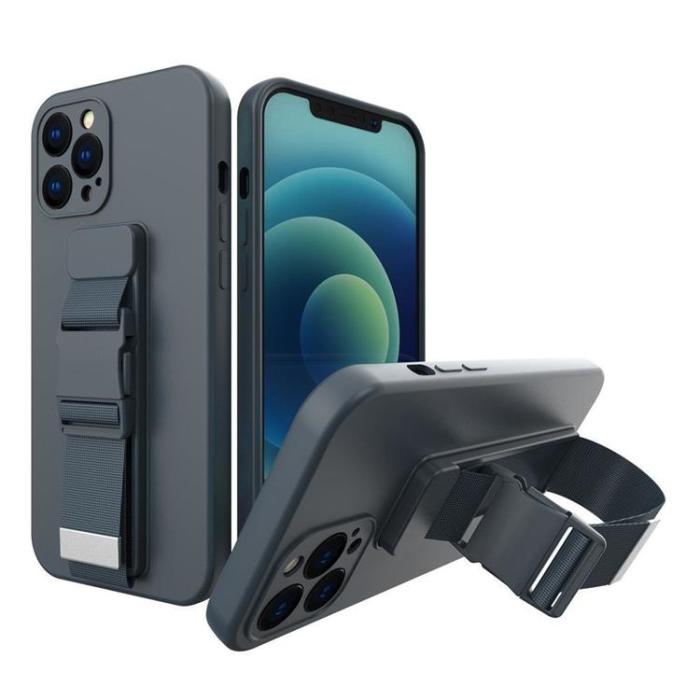 A-One Brand - Galaxy S22 Ultra Skal Rope Silicone Strap - Marinblå