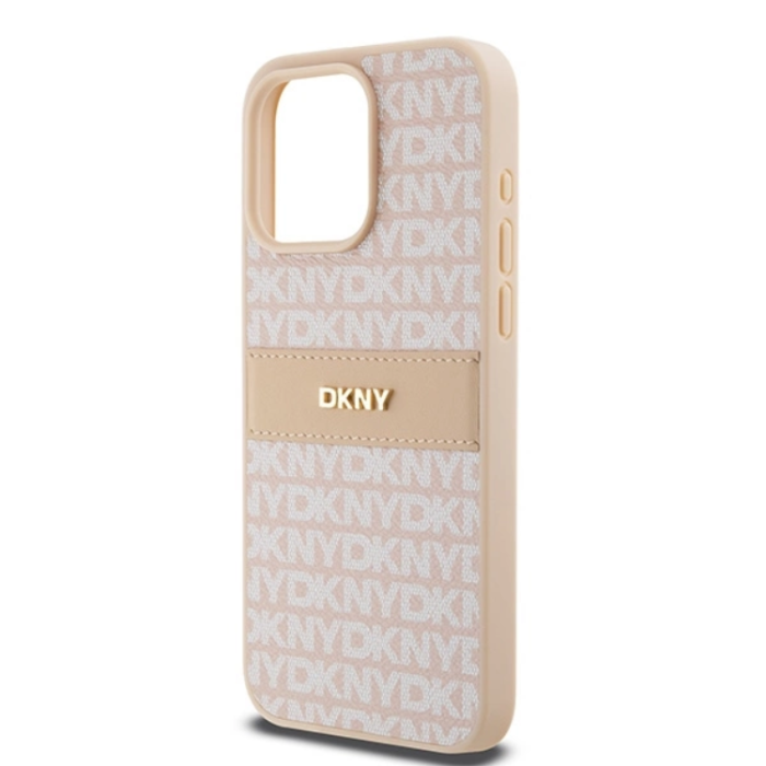 DKNY - DKNY iPhone 15 Pro Max Mobilskal Läder Mono Stripe & Metal Logo